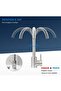 Single-handle kitchen faucet with spray head - 360° rotating, suitable for sinks, bathrooms, and bar counters - brushed finish. - 2
