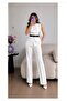 Belted Metal Accessory Vest Trousers Blazer Set