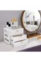 3-Layer Storage Box with Drawers - White - Modern Desktop Organizer - Suitable for storing books, jewelry, cosmetics, small parts, etc. (3 layers) - 2