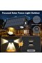 4-Pack Warm White LED Solar Wall Lamps, Waterproof Decorative Outdoor Step Deck & Patio Porch Sconce Lights - 4