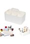 1 - pc Pack - Storage Box with Handle - Desktop Organizer - Bathroom Organizer - Divided Organizer - Pen Holder - 5 Compartments - White - 24.6 *...