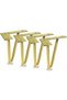 A set of four 6-inch gold-plated metal furniture legs, suitable for cabinets, TV stands, dressing tables, and DIY projects.
