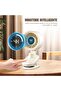 Mini clip-on USB desktop fan with rechargeable battery, oscillation function, timer, and stepless speed control. - 5