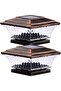 Solar-powered post light, outdoor LED lighting, deck fence cover light, warm white/bright white, suitable for wooden posts, 2-pack - bronze.