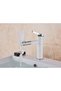 Minimalist modern black cylindrical bathroom sink faucet, basin mixer faucet - white/chrome plate, 20cm - 3