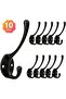 Retro-style wall hooks - 10-pack - Metal - Black - Sturdy and durable