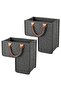 L-Shaped Woven Staircase Storage Basket Set with Handles for Clothes & Toys