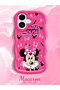 iPhone 16 Compatible Wavy Frame Mouse Cartoon Patterned Quality Silicone Phone Case