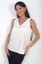 Women's V-Neck Ribbed Italian Cotton Lyocell Blouse - 2