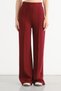 Women's Burgundy Modal Striped Wide-Leg High-Waist Soft Textured Elastic Waist Lycra Trousers - 4