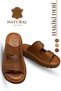 Genuine Leather Men's Slippers - Genuine Leather Men's Slippers with Soft Thick Soles C Tan - 7