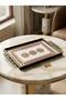 Digital Printed Glass Serving Tray – Motifed, with Metal Handles 46X28 cm