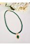 Malachite 4 mm Natural Stone Vintage Necklace 45 cm - 3