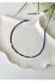 Navy Blue Glass Bead Detailed Gold Anklet 22+5 cm