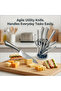 8-Piece Kitchen Knife Set with Countertop Holder, Scissors & Sharpener, Ultra-Sharp Chef Knives for Meat & Vegetable Prep, Ergonomic Handle Cooking Cutlery for Home Kitchens & Chefs - 3