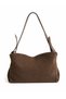 Suede Leather Bag with Chain Detail