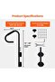 Hot Tub Handrail, 360° Rotatable Spa Side Handrail with 18"～48" Adjustable Height, Hot Tub Hand Rail with Slide-Under Base and Non-Slip Grip for Indoor & Outdoor, 600LBS Capacity - 6
