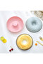 2-piece round corrugated silicone cake and donut baking mold set - blue - pink - 6