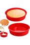 Silicone Cake Pan 20 cm 2-Piece - Round Baking Pan for Layered Cakes - Reusable and Non-Stick - Cheesecakes and Rainbow Cakes