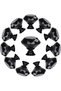 A set of 10 diamond-shaped crystal glass drawer handles (30mm, all black) cabinet handles