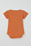 Boy's Snap Fastener Short Sleeve Bodysuit with Adventurer Lion Print, 1-3 Years Old, Tile Pattern - 2