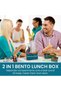 Lunchbox with dividers, 1300 ml, 2-in-1 lunchbox, with 3 compartments, Kids' lunchbox, Adult lunchbox, Leakproof, for school, picnics and parks (blue) - 3
