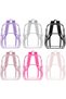 6-pack transparent backpacks, heavy-duty PVC transparent school bags for sports events and student workplaces.