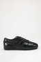 Black Women's Sports Shoes Retro Sneaker with Stitched Sole - 4