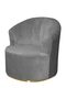 Velvet Banquet Swivel Barrel Chair Cover Medieval Modern Round Club Armchair Solid Decorative Living Room Kitchen Single Sofa Grey