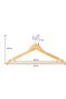 10 Wooden Clothes Hangers - Coat Hanger - Notch and Trouser Bar - Metal Hook - Adults - Brown - 5