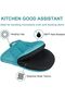 A set of 4 heat-resistant oven mitts and heat-resistant mats - cotton, non-slip - suitable for cooking, grilling, and microwave use - blue. - 4