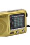 Portable radio, FM/AM/SW, DSP chip, retro style, gold. - 4