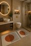 Bath Mat Set of 2 with Non-Slip Base and Washable 60X90 cm - 50X60 cm