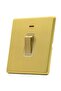 Modern Single Light Switch with LED Indicator, Square Gold Brushed Metal Faceplate - 2