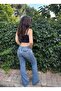 Sb02 Capped Low Waist Flare Jean Light Blue Spanish Flare Denim Pants - 3