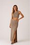 Openwork Knitwear Crop Blouse & Slit Midi Skirt Set - 2