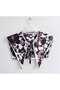Shoulder Collar Scarf Accessory Black and White Flowery Monochrome Flower Pattern Graphic Print