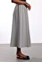 Black Gingham Patterned Midi Skirt - 5