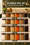 Set of 24 Vacuum Borosilicate Glass Jars with Acacia Lids – Kitchen Storage Container Set in 4 Sizes - 2