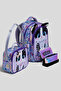 Candy Series Primary School Backpack Set - 3-Piece School Bag Set with Cute Bear Figure, Lunch Box and Pen Holder - 3