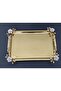 Figured, Metal Handle, Stainless Steel Rectangular Tray Luxury Presentation Tray Light Gold - 5