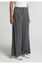 Regular Fit High Waist Wide Leg Women's Gray Trousers - 4