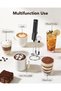 3-in-1 rechargeable electric milk frother with stand, LED display, and 3 speeds for coffee and protein shakes (Black) - 5