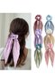 6 Colorful Silk Bow Hair Ties - Women's and Girls' Headbands - 3