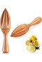 2-Piece Beech Wood Manual Citrus Juicer - Lemon & Orange Hand Press Tool - 16 * 3.50 * 3.50 cm - Natural