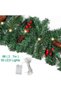 (ec151 HX14)9FT Christmas Lighted Artificial Garland, Xmas Battery Operated Green Rattan with 50 Lights Pine Cones Red Berries for Fireplace Stair Mantle Indoor Outdoor Home Fireplace Porch Decoration - 5