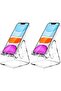 Two acrylic phone stands, portable transparent desktop phone stands, for iPhone 16/15/14/13 Pro Max/Mini/12/11 Plus/SE, Switch, Android smartphones