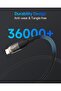 240W USB C to USB C Cable[1.2m],Fast Charging USB C Cable with LED Display for MacBook Pro,lPhone15/15Pro/15ProMax,Galaxy S23+/S23Ultra/S22Ultra,etc,Transparent Shell,(Black) - 6