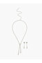 Embellished Y Necklace and Earrings Set - 2