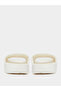 Beige Padded Slip-On Slides - 5